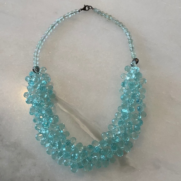 Aquamarine cluster necklace - Picture 4 of 4